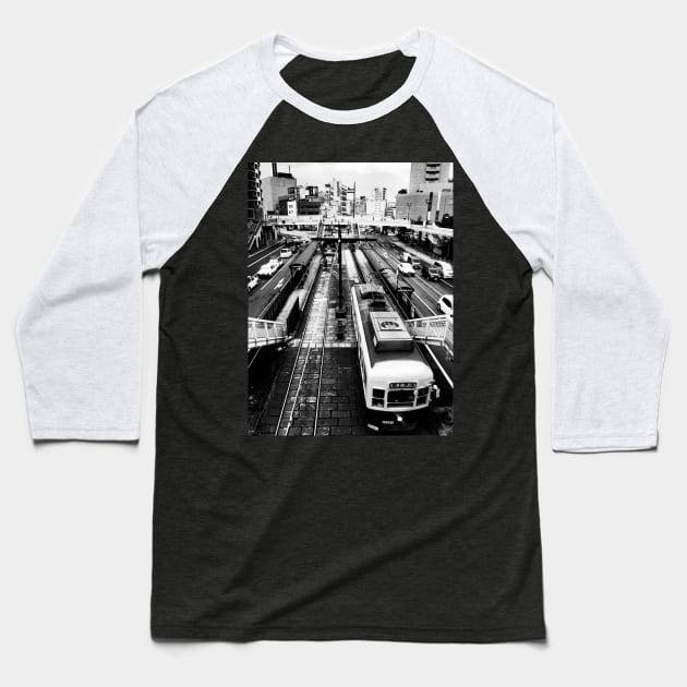 Photography - Nagasaki Tramway Baseball T-Shirt by Karoのkyuuto